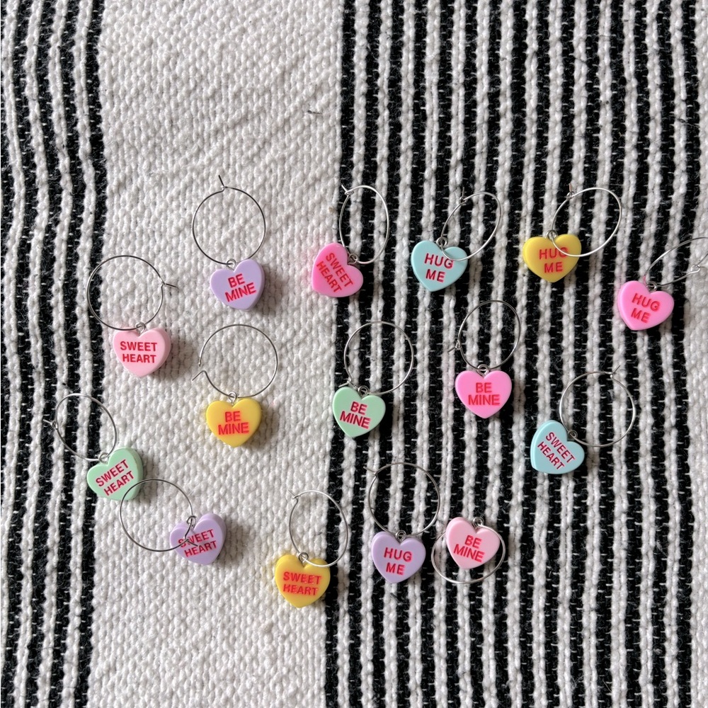 Conversation Hearts Valentines Wine Tags